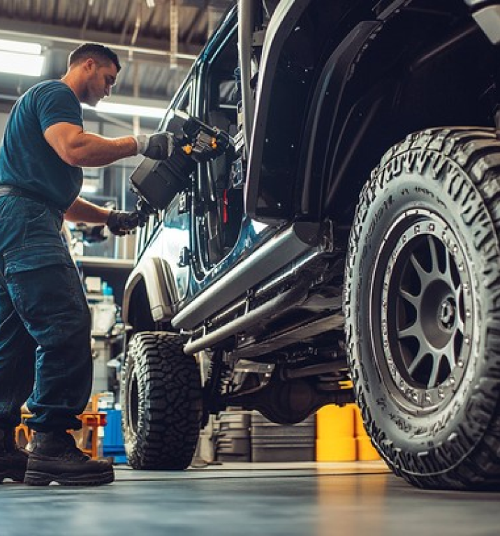 Jeep suspension system install.